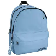 Must: Zaino scolastico azzurro arrotondato a quattro scomparti, 32x19x42cm