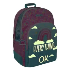 Must: Zaino scolastico con motivo a nuvole riflettenti "Everything OK" immagine 2