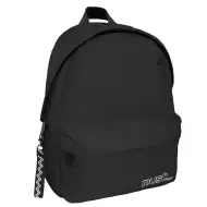 Must: Zaino scolastico nero arrotondato a quattro scomparti, 32x17x42cm