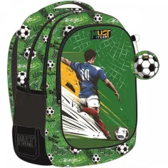 Must: zaino scolastico arrotondato con stampa a tema calcio 32 x 18 x 43 cm