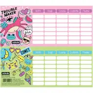 Nebulo: Girl Power orario scolastico mini, a una pagina, fronte-retro