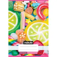Nebulo: Quaderno a righe classe quarta formato A/5 21-32 con motivo caramelle