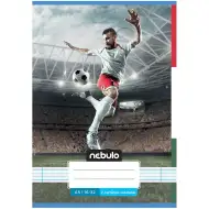 Nebulo: Quaderno a righe formato A/5, 16-32 pagine, con copertina a tema calcio per la 2ª classe, spillato.