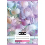 Nebulo: Quaderno a righe formato A/5, 16-32 pagine, rilegatura con punto metallico, per seconda elementare, con copertina a motivo piuma.