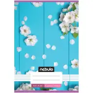 Nebulo: Quaderno a righe formato A/5, 21-32 pagine, classe 4ª, copertina bianca con motivo floreale, spillato.