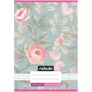 Nebulo: Quaderno a righe formato A/5, 21-32 pagine, per la quarta classe, con copertina decorata a rose, spillato.