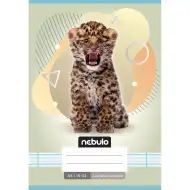 Nebulo: Quaderno a righe per la 2ª classe A5 16-32 con graffette - Animali - Leopardo