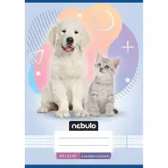 Nebulo: Quaderno a righe per la 4ª classe formato A/5 21-32 con motivo di cani e gatti