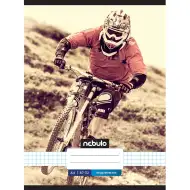 Nebulo: Quaderno cucito a quadretti con motivo di biciclette 87-32 A/4