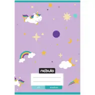Nebulo: Quaderno per compiti A/5 rilegato con graffette, motivo unicorno