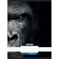 Nebulo: Quaderno quadrettato con rilegatura a punti, motivo gorilla, 87-32 A/4