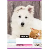 Nebulo: Quaderno rilegato a punto metallico, formato A5, a righe per la 2ª classe, 16-32 pagine, motivo carino – Animali domestici amichevoli