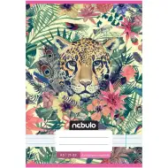 Nebulo: Quaderno rilegato a righe per la quarta classe, formato A/5 21-32, con copertina a fantasia leopardata