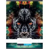 Nebulo: Quaderno spillato a righe formato A4, motivo pantera nera, 81-32