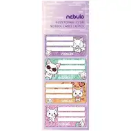 Nebulo: Set di 12 etichette adesive per quaderni con gatti