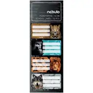 Nebulo: Set di 12 etichette per quaderni con animali selvatici