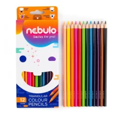 Nebulo: Set di 12 matite colorate a forma di triangolo immagine 2