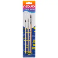 Nebulo: Set di 3 pennelli con manico in legno naturale (4-6-10)