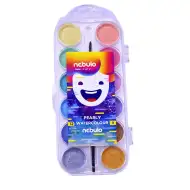 Nebulo: Set di acquerelli con 12 colori perlati e pennello