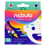 Nebulo: Set di pastelli a cera triangolari colorati da 12 pezzi