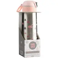 Nebulo: Termos in acciaio con fenicotteri dargento, 450ml