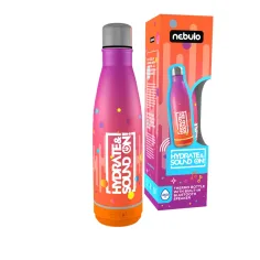 Nebulo: borraccia termica 460 ml con altoparlante Bluetooth integrato, colore rosa-arancione