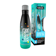 Nebulo: borraccia termica da 460 ml con altoparlante BLUETOOTH integrato, colore nero-turchese.