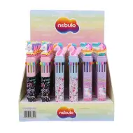 Nebulo: penna a sfera con 10 colori, design Unicorno, vari tipi, 1 pezzo