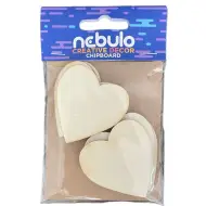 Nebulo: set di 6 cuori decorativi in legno 4,5x5x0,2cm