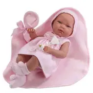 Neonata femmina con cappellino con laccetti 38 cm
