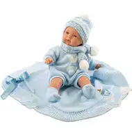 Neonato maschio con coperta blu 38 cm