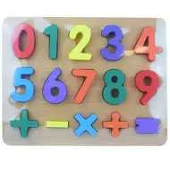 Numeri colorati gioco di incastro in legno 30x22cm