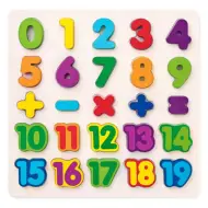 Numeri puzzle in legno a forma di albero 25 pezzi - Woodyland