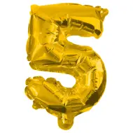 Numerosi palloncini in lamina color oro – numero 5, 32 cm