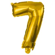 Numerosi palloncini in lamina color oro – numero 7, 86 cm