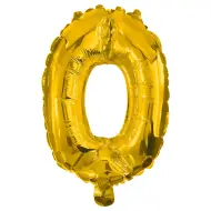 Numerosi palloncini in lamina color oro - numero 0, 86 cm