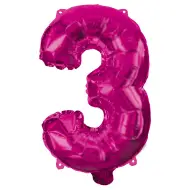 Numerosi palloncini in mylar colore rosa – numero 3, 96 cm