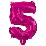 Numerosi palloncini in mylar di colore rosa - numero 5, 96 cm