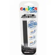 Oops ricarica per penna cancellabile nera 0,7mm set da 3 pezzi - Carioca