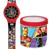 Orologio analogico Avengers in scatola di metallo