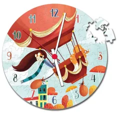 Orologio puzzle da 96 pezzi "Mongolfiera nel vento" - Clementoni immagine 2