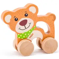 Orsetto in legno da spingere con manico - Woodyland
