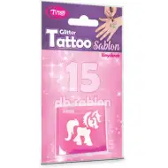 Pacchetto di 15 stencil per tatuaggi glitterati per ragazze