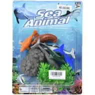 Pacchetto di figure di creature marine con alga marina