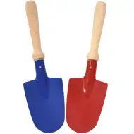Pala per sabbiera in metallo con manico corto in legno