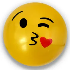Palla di gomma con motivo emoji in diverse varianti 23 cm immagine 2