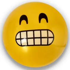 Palla di gomma con motivo emoji in diverse varianti 23 cm immagine 5