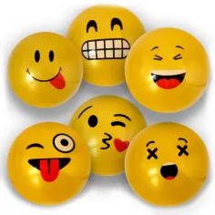 Palla di gomma con motivo emoji in diverse varianti 23 cm immagine 7