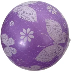 Palla di gomma viola con motivo a farfalle 23 cm