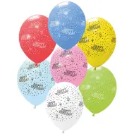 Palloncini a pois con la scritta "Buon Compleanno" – set da 6 pezzi